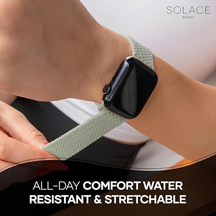 Solace Bands Imperium Adapt Wide Adjustable Nylon Braided Watch Band - Compatible with All Apple Watches - Solace Apple Watch Bands for Women & Men - Smart Watches Band Series 11-1, Ultra, SE