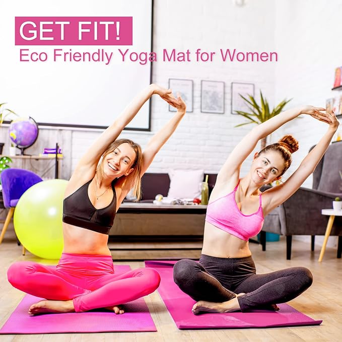 Funtery 3 mm Thin Yoga Mats Bulk, 68 x 24 Inches Lightweight PVC Exercise Mats Non Slip Workout Fitness Pads for Yoga Pilates Stretching Classes Gym Home Studio