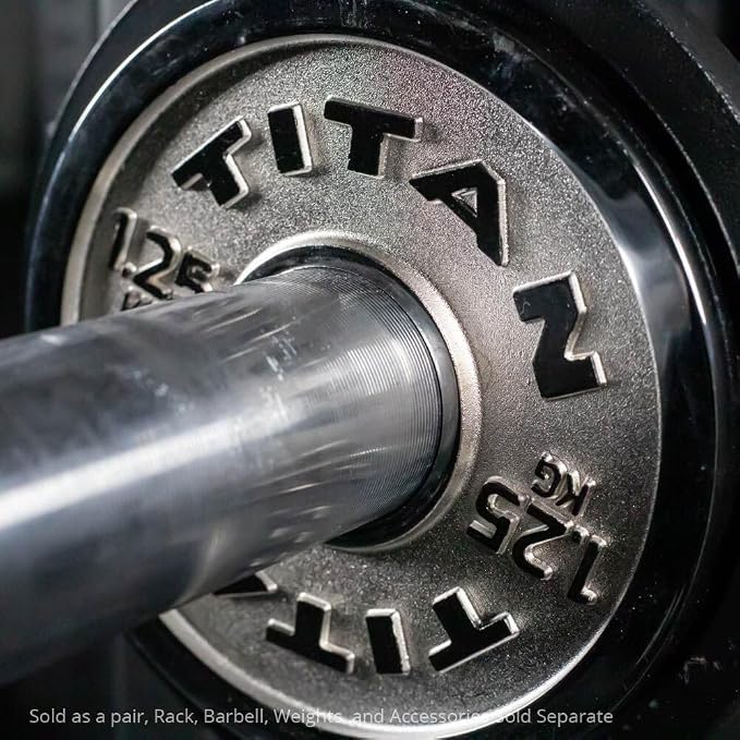 Titan Fitness Olympic Calibrated Steel Powerlifting Plates, Machine Precision Steel Discs