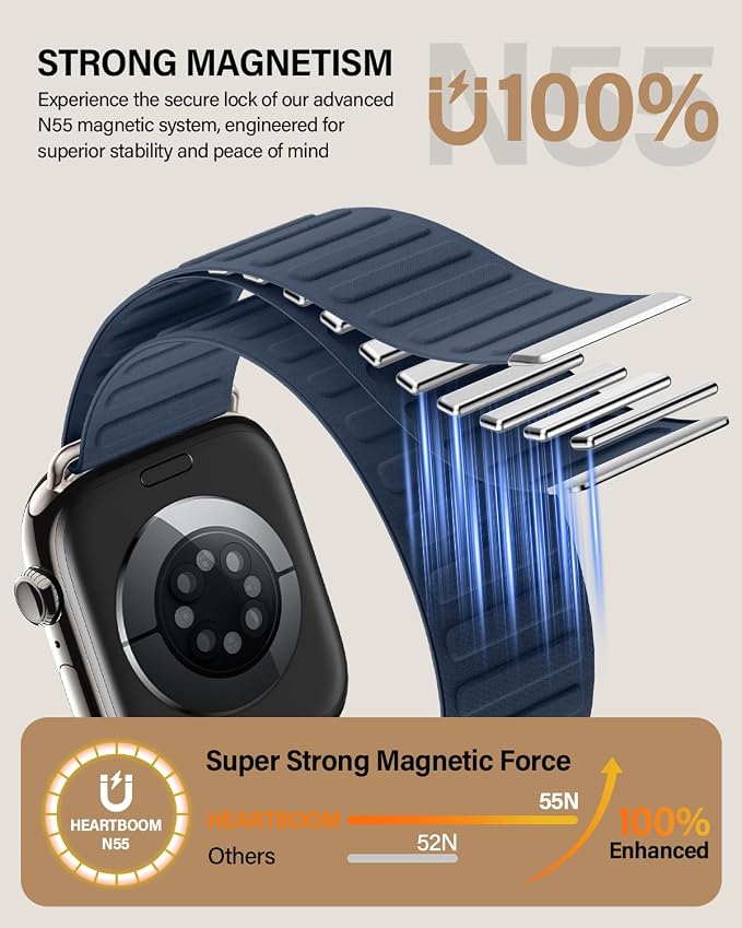 Magnetic Link Sport Band Compatible with Apple Watch Bands for Men Women | Patented Solo Loop Band 40mm 38mm 41mm 44mm 45mm 42mm 49mm, Sport Strap for iWatch Series 11 10 9 8 7 6 5 4 3 2 1 Ultra SE