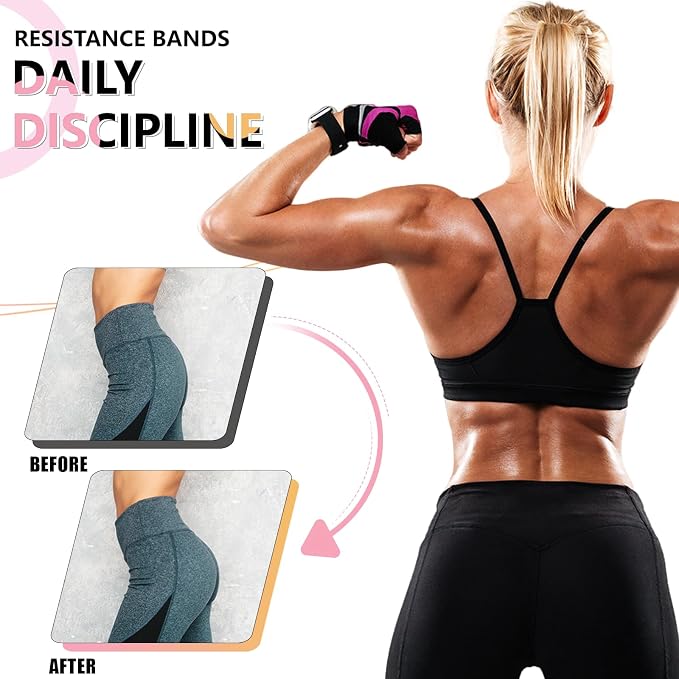 Exercise Bands, 3 Levels Fabric Resistance Bands for Working Out, Workout Bands Resistance for Women & Men, Multi-Colored Fabric Booty Bands for Leg Strength Training, Rehab, Yoga