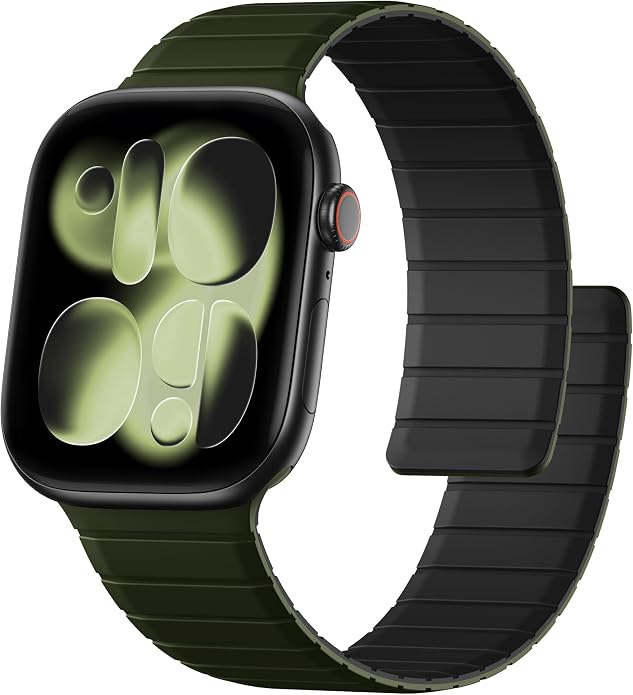 SNBLK Magnetic Band Compatible with Apple Watch Bands for Men 44mm 45mm 46mm 49mm 42mm 41mm 40mm 38mm Women, Secure Silicone Sport Loop Magnet Strap for iWatch Ultra 3 2 1 SE Series 11 10 9 8 7 6 5 4