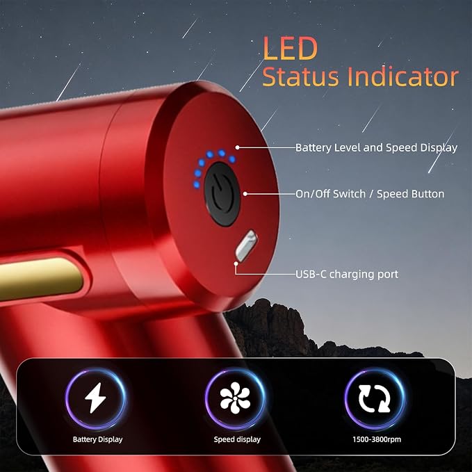 Massage Gun, Electric Massager, Suitable for Whole Body to Relieve Fatigue, Replaceable Massage Head Impact Massager, The Best Choice for Gift Giving (Red-720)