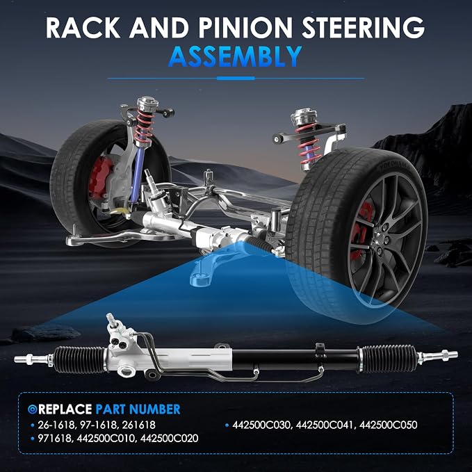 26-1618 Hydraulic Power Steering Rack and Pinion Fit for Toyota Sequoia 2001-2007 Tundra 2000-2006 3.4L 4.0L 4.7L Automotive Replacement Rack & Pinion Assembly 97-1618 442500C050 442500C020