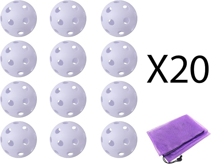 GSE Plastic Practice Baseballs, Hollow Airflow Softballs Training | 26-Holes Lightweight Balls, for Pitching, Batting, Catching for All Skill Levels, for Indoor & Outdoor Games, 2.75", 0.9 oz