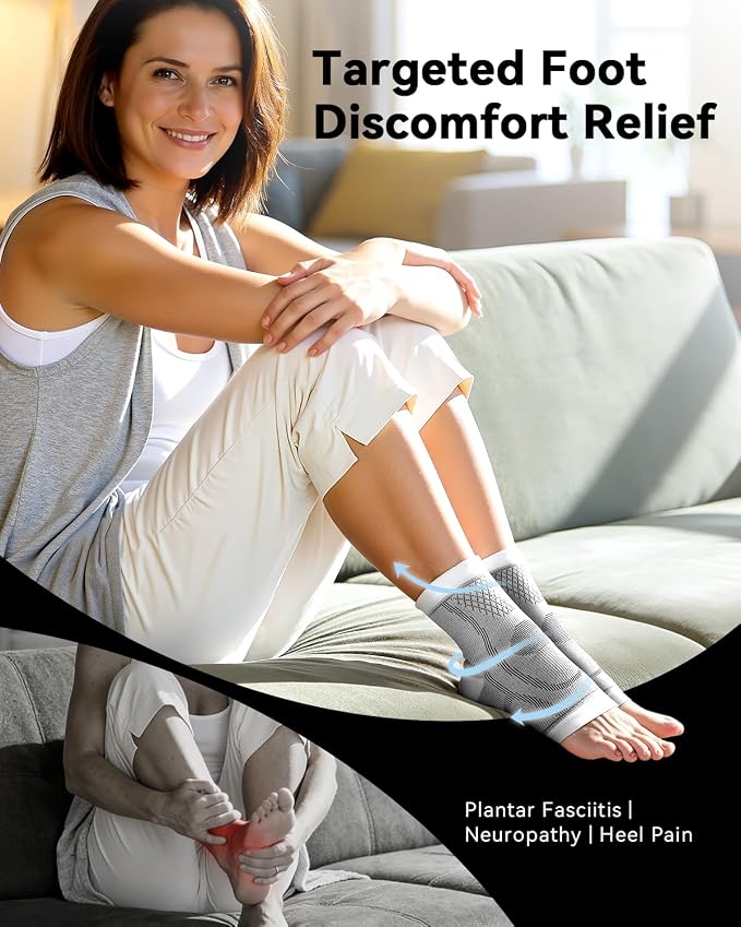 3 Pairs Ankle Compression Sleeve for Achilles Plantar Fasciitis Socks, [Upgraded Ultra Breathable] Neuropathy Socks Ankle Brace for Women & Men, Tendonitis Relief, Heel Pain,Foot Pain and Swelling in Ankle Support