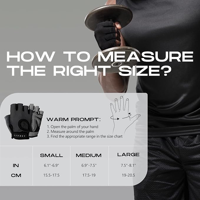LIFECT Essential Breathable Workout Gloves, Weight Lifting Fingerless Gym Exercise Gloves with Curved Open Back, for Powerlifting, Women and Men