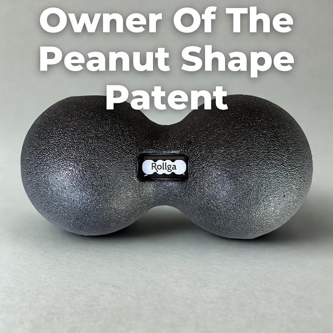 Rollga Peanut - The Better Peanut Ball Roller for Deep Tissue Massage, Mobility, Physical Therapy, Double Lacrosse Ball Massage, Back Pain, Myofascial Release, Muscle Knots, Suboccipital, & Acupoint