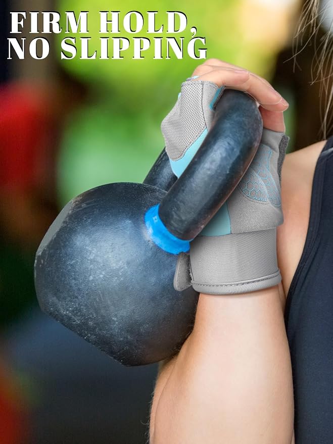 Fourluoo 3 Pairs Weight Lifting Gloves for Men Women, Gym Workout Gloves with Full Palm Protection, Breathable Anti-Slip Fitness Glove for Training, Cycling, Pull-ups, Medium