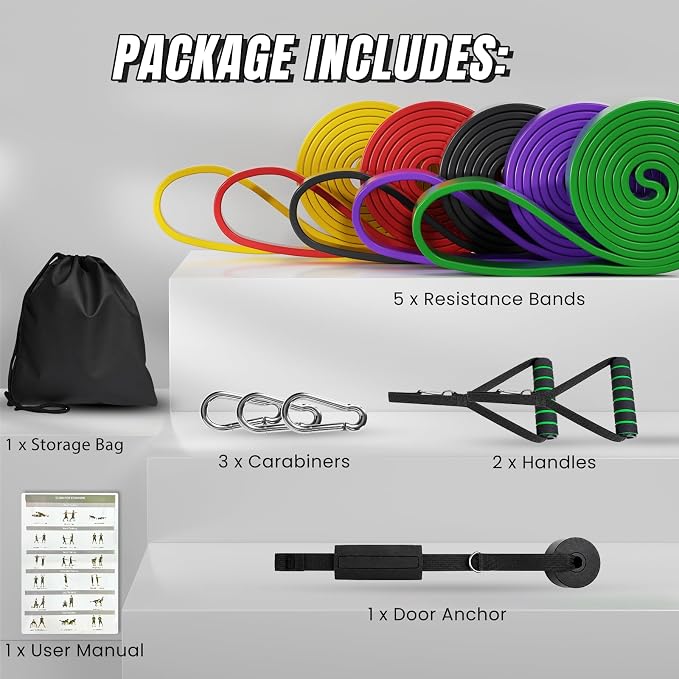 Resistance Bands for Working Out，Pull Up Assistance Bands Set, Unisex Exercise Bands for Home and Gym Workouts, Full Body Workouts, Stretching and Physical Therapy