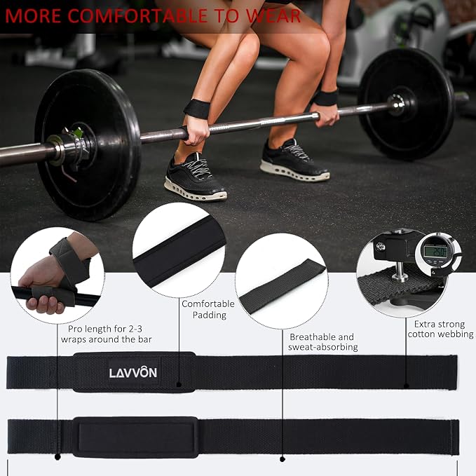 Barbell Pad Set - Hip Thrusts Pads for Squat&Lunges/Bench Press Bar Padding | Standard Olympic Weight Bar Foam Pad,Gym Accessories for Women with Bar Bad -With Ankle Straps,Wrist Straps for Weightlifting