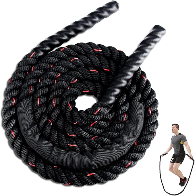 Weighted Jump Rope for Men Women, 1.5lb 2.8lb Jumping Ropes for Fitness | Adult Skipping Rope for Home Gym Exercise, Improve Strength and Building Muscle Workout Equipment