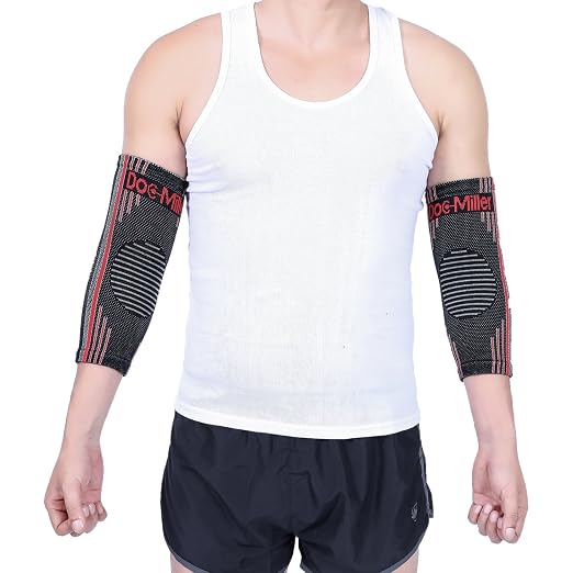 Doc Miller Elbow Compression Sleeves for Tendonitis, Women & Men, 1 Pair | Compression support, Arm Brace, Tennis Injuries, Bursitis Relief, Tendon Care, Active Use, Sports & Recovery