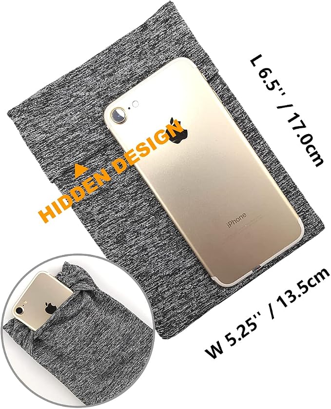 Walking Running Armband Sleeve Wristband Band Case Pouch Pocket Compatible with iPhone 6 6S 7 8 Plus X XR XS 11 12 Max Pro Android Samsung Galaxy Pixel Skating Riding Jogging - Variegated Grey/Large