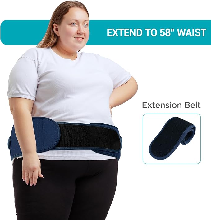 Comfytemp Cordless Heating Pad with Massager for Back, Gifts for Women Men | FSA Eligible HSA, Portable Lower Back Massager, Rechargeable Wireless Electric, Birthday Mom Dad Seniors 3 Heat 30mins, Blue