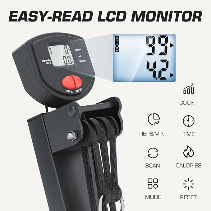 Rowing Machine, LUBBYGIM Magnetic Rower Machine, Foldable, LCD Display