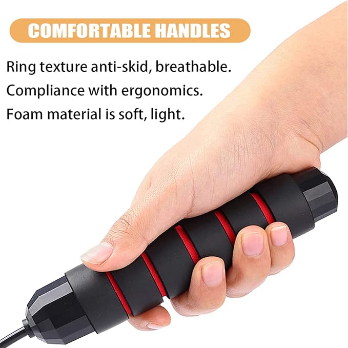 Redify Adjustable Jump Rope,Jump Ropes for Fitness for Men Women | ﻿Workout and Exercise,Cardio,Boxing,Weight Loss,Speed Rope,Slim Body at Home School Gym,Suitable for All Ages