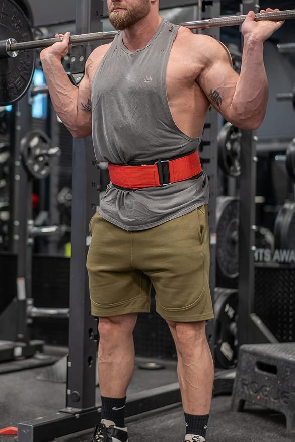 Lifting Belt for Weightlifting, Cross-Training, Olympic Lifting & Bodybuilding | Auto-Lock Padded Nylon Back Support for Squats, Deadlifts Bench Press, Gym, Workout