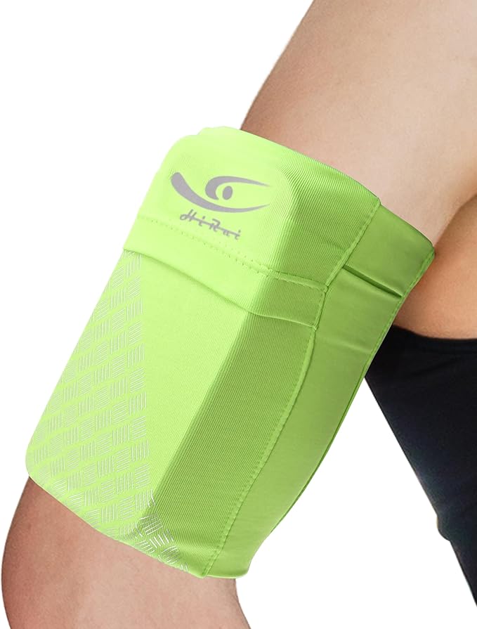 Universal Sports Armband Cell Phone Armband Sleeves Running Armband for Exercise Workout, Compatible with iPhone 17/17Plus/Pro/16/15/15Plus/14 Samsung Galaxy All Phones (X-Large, Bright Yellow)