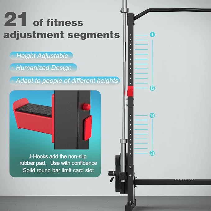 Power Cage Height Adjustable Squat Rack Home Gym Power Tower Multi-Function Pull Up Station Strength Training Squat Stand Barbell Rack