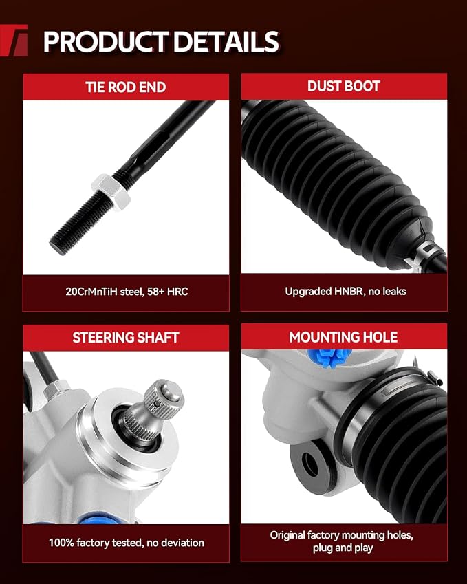 Torchbeam Hydraulic Power Steering Rack and Pinion Replacement for Hyundai 2001 2002 2003 2004 2005 2006 Elantra All Models Replace# 262411