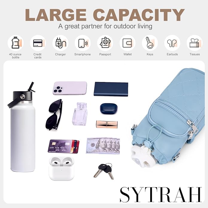 Water Bottle Carrier Bag with Strap, Insulated Corssbody Purse