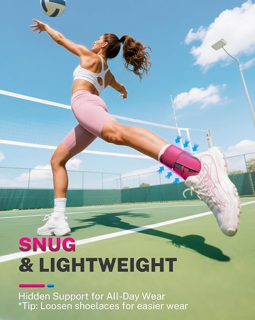 Ankle Brace for Men Women with Removable Side Splints Figure 8 Strap | Quick Lace-Up Adjustment, Sprain Recovery Support, Achilles Tendon Relief, Sports Stability for Basketball & Running
