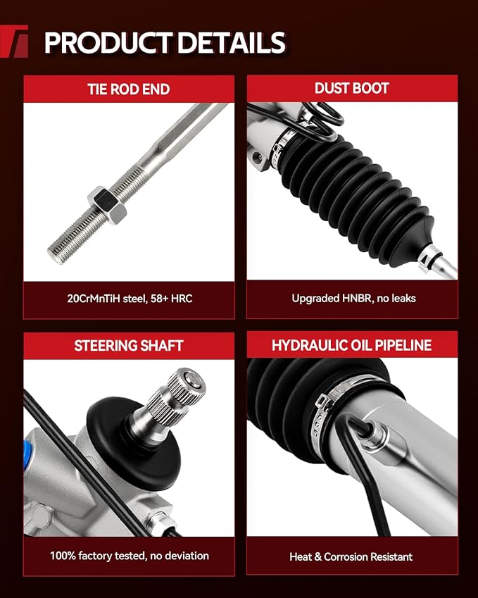 Torchbeam Power Steering Rack & Pinion Assembly Fit for 1995 1996 1997 1998 1999 Sentra, 1995 1996 1997 1998 200SX, Hydraulic System Steering, Replaces OEM 26-1882