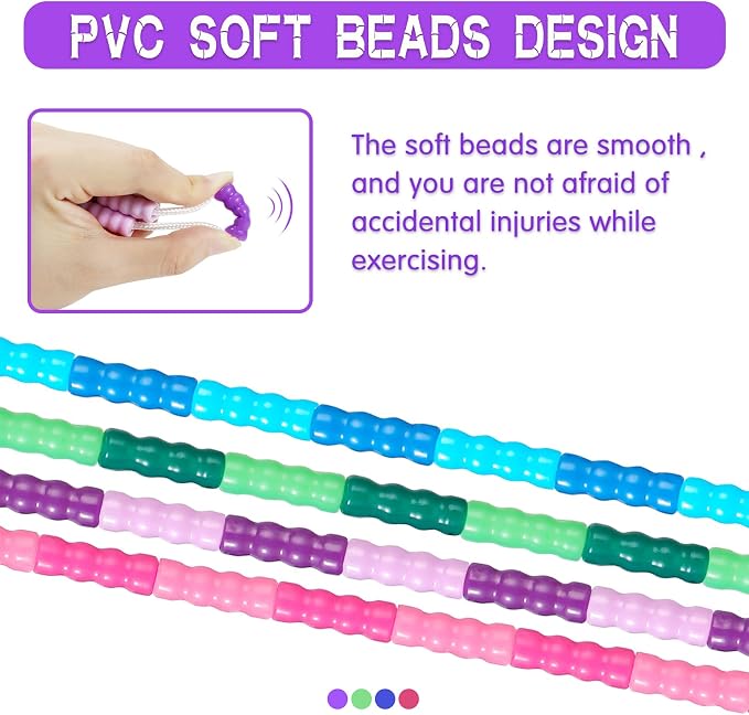 Supertrip Jump Rope Kids-Soft Beaded Skipping Rope Adjustable Tangle-Free Segmented Jumping Rope for Children and Students