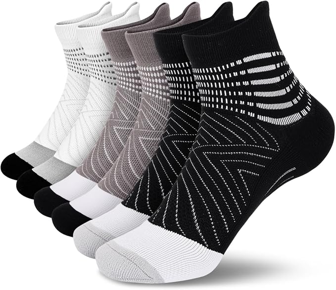 IRAMY Compression Ankle Support Socks Women - Wicking, Cushioned Athletic, Plantar Fasciitis Relief 2/3/6 Pairs