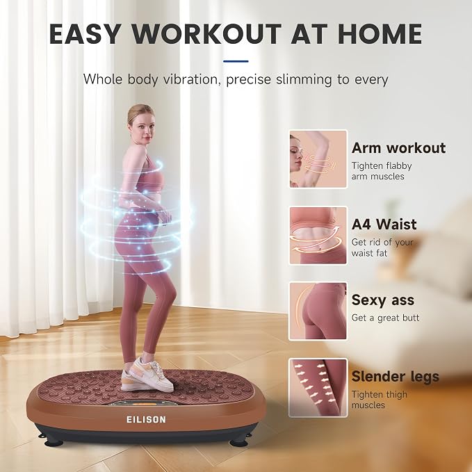 FitMaxx 3D XL Vibration Plate Exercise Machine - Whole Body Workout Vibration Platform w/Loop Bands - Lymphatic Drainage Machine for Weight Loss, Shaping, Recovery