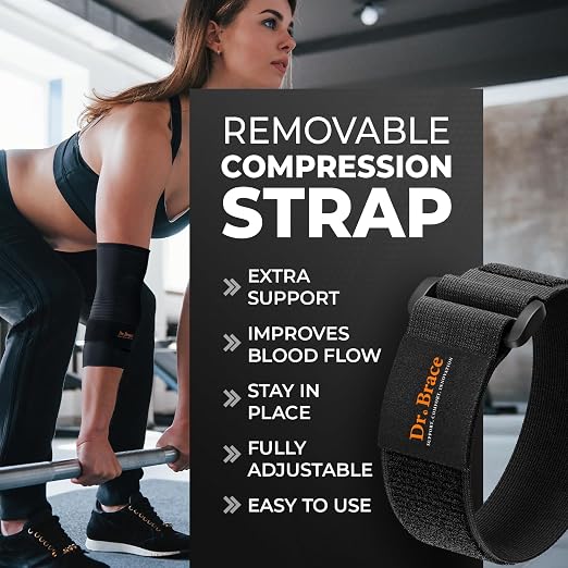 DR. BRACE® Elite Elbow Brace Support, Breathable Elbow Compression Sleeve with Gel Pad for Golfer's, Tennis Elbow & Tendonitis Treatment & Pain Relief
