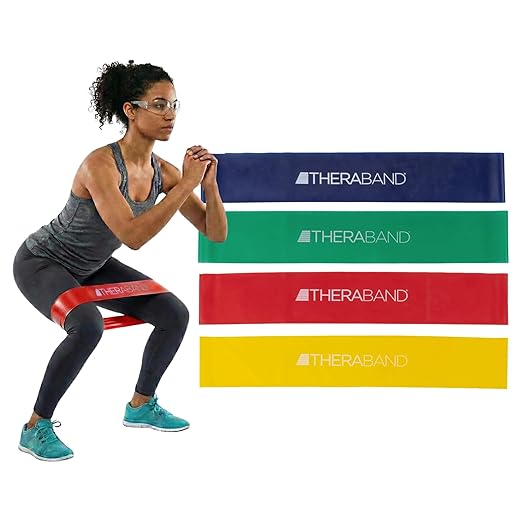 THERABAND Resistance Band Loop Set, Exercise, Workout, Physical Therapy | Elastic resistance band for exercise, strength training, stretching and physical therapy - ideal for home workouts