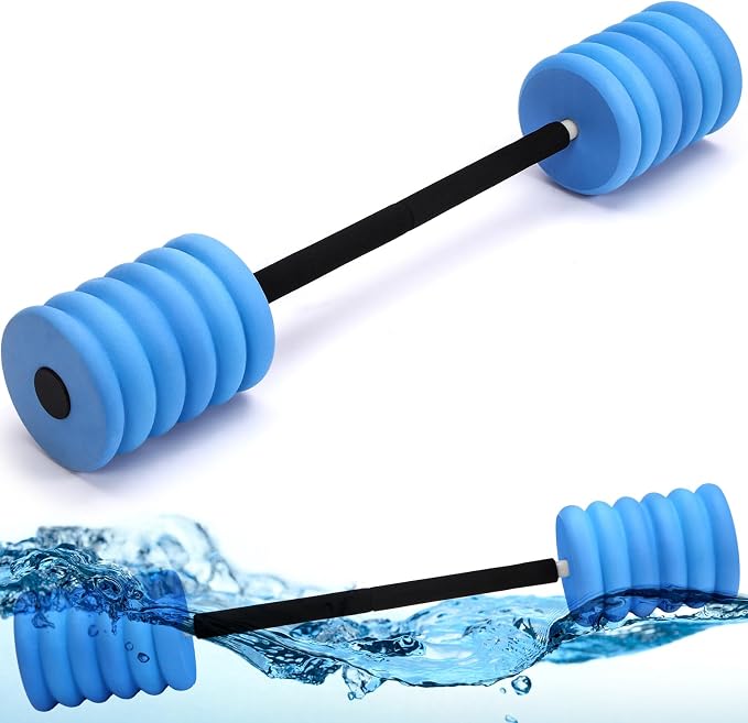 Soulchen Long Aquatic Exercise Dumbbells Pool Exercise Foam Water Weights Dumbbell Aquatic Pool Barbells with High Density EVA Foam for Swim Water Aerobics Workouts Loss