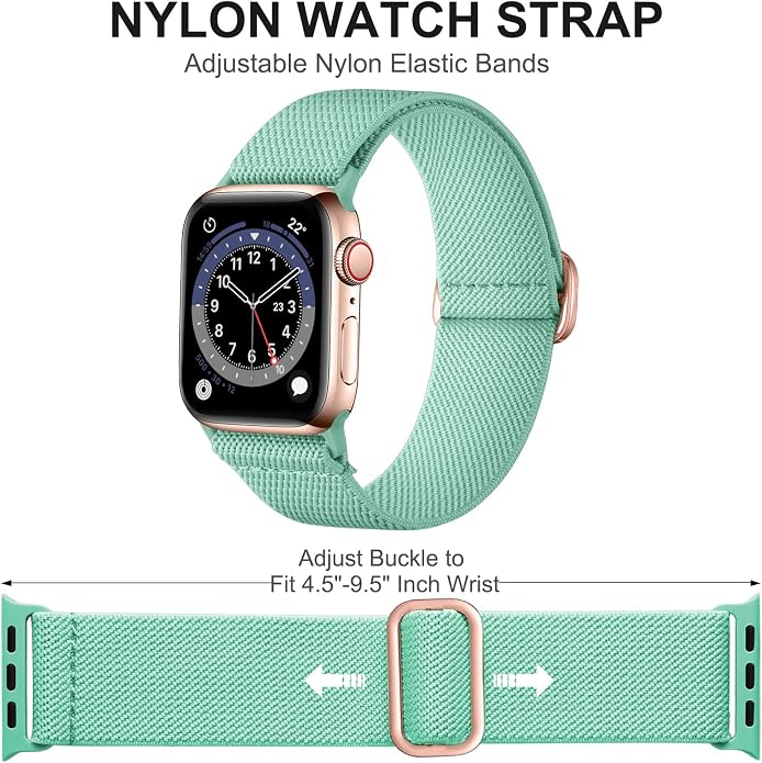 Adorve Stretchy Band Compatible with Apple Watch Bands Ultra 3/2/1 49mm 46mm 45mm 44mm 42mm 41mm 40mm 38mm Men Women, Soft Nylon Elastic Braided Strap Fits for iWatch Series 11/10/9/8/7/6/5/4/3/SE3-1