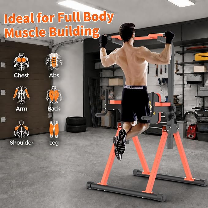 Z ZHICHI Foldable Pull-Up Dip Station Weight Capacity 400LBS
