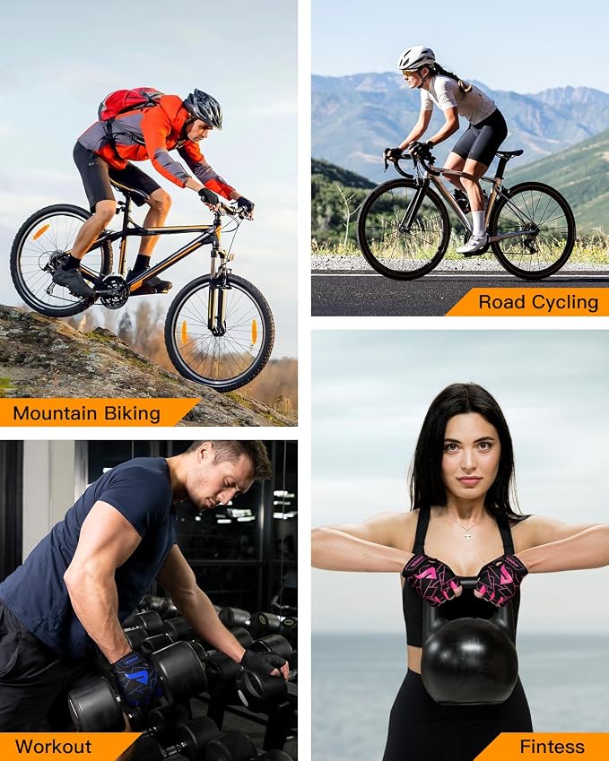 ATERCEL Cycling Gloves, Bike Gloves for Men Women, Bicycle Glove for Cycling, Workout, Gym, Training, Weight Lifting Outdoor, Mountain Bike, and Riding