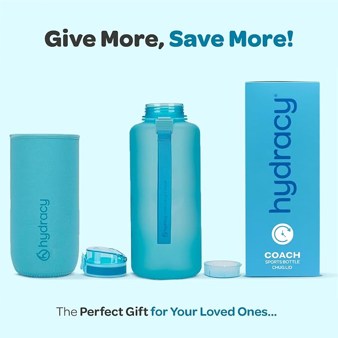 Hydracy 2L Large Water Bottle, 100% BPA Free Tritan Plastic, Leakproof, Zero Condensation, Motivational Timeline, Safe, Non-Toxic, Durable, Smart Design | BPA-Free Tritan, Leakproof Flip-Top Lid,No-Sweat Sleeve,Carry Strap,Daily Intake Tracking for Gym...