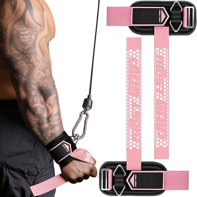Drip Glue Non-Slip Wrist Straps for Weightlifting, 2-in-1 Lifting Straps with D Rings for Cable Machine Workout, 10mm Neoprene Padded Wrist Wraps for Weight Lifting Deadlift