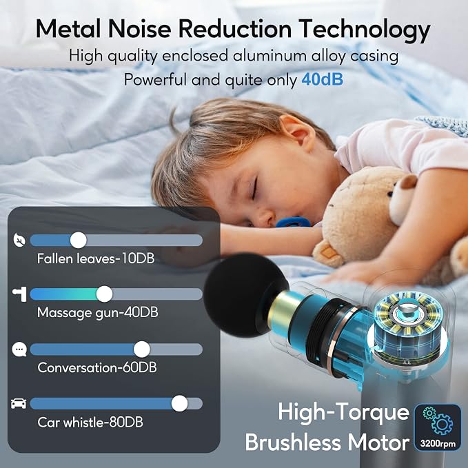 arboleaf Mini Massage Gun Deep Tissue, Portable Percussion Muscle Massager | Compact Full-Metal Design with Quiet Brushless Motor and Carrying Case for Easy Storage, Gym Use, and Travel