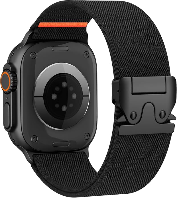 Elastic Sport Band for Apple Watch Ultra 3/2/1 Bands 49mm 46mm 45mm 44mm 42mm 41mm 40mm 38mm Men Women, Adjustable Parachute Buckle Nylon Fabric Wristband for iWatch Series 11 10 SE 9 8 7 6 5 4 3