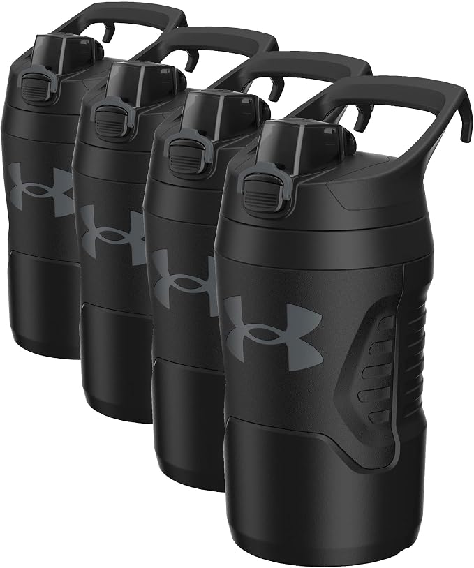 Under Armour 32 oz Insulated Water Bottles - Sports Water Jug with Handle, Fence Hook, Leak Resistant for Baseball, Football & More, 32 oz, Sports Water-Bottle Insulated (Pack of 4)
