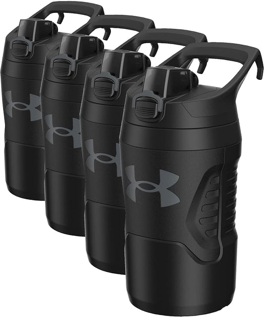 Under Armour 32 oz Insulated Water Bottles - Sports Water Jug with Handle, Fence Hook, Leak Resistant for Baseball, Football & More, 32 oz, Sports Water-Bottle Insulated (Pack of 4)
