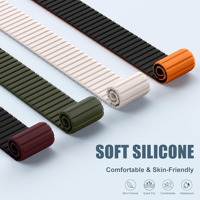 Magnetic Sport Silicone for Apple Watch Ultra 3 2 Band 49mm 46 45 44mm Men | Upgraded Magnet,Two-Tone Design,Waterproof,Soft Loop Strap for iWatch Ultra 3/2 Series 11 10 9 8 7 6 5 4 SE 46mm 45mm 44 49