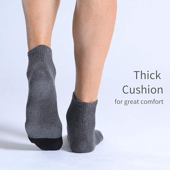 FITRELL 6 Pack Men's Athletic Ankle Socks Cushioned Sports Running Socks 7-9/9-12/12-15