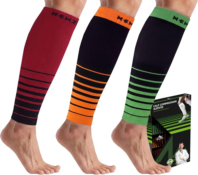 NEWZILL Compression Calf Sleeves (20-30mmHg) for Men & Women Perfect Option to Compression Socks for Running Travel Nursing