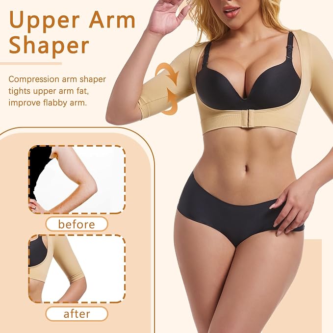 ONEW Upper Arm Shaper Compression Sleeves For Women Post Surgery Slimming Posture Corrector Tops Shapewear