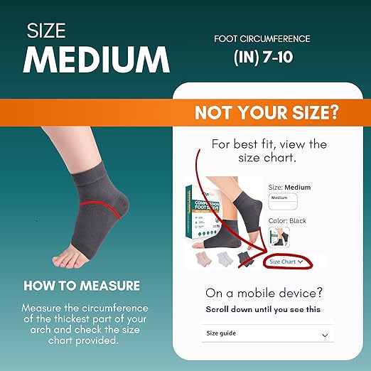 PhysFlex Ankle Brace Support - Ankle Compression Sleeve - Foot Brace for Women & Men - Tendonitis & Arthritis Ankle Brace Sports Running, Plantar Fasciitis Relief & Stabilizing Ankle Wrap