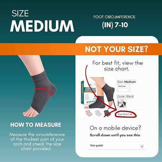 PhysFlex Ankle Brace Support - Ankle Compression Sleeve - Foot Brace for Women & Men - Tendonitis & Arthritis Ankle Brace Sports Running, Plantar Fasciitis Relief & Stabilizing Ankle Wrap