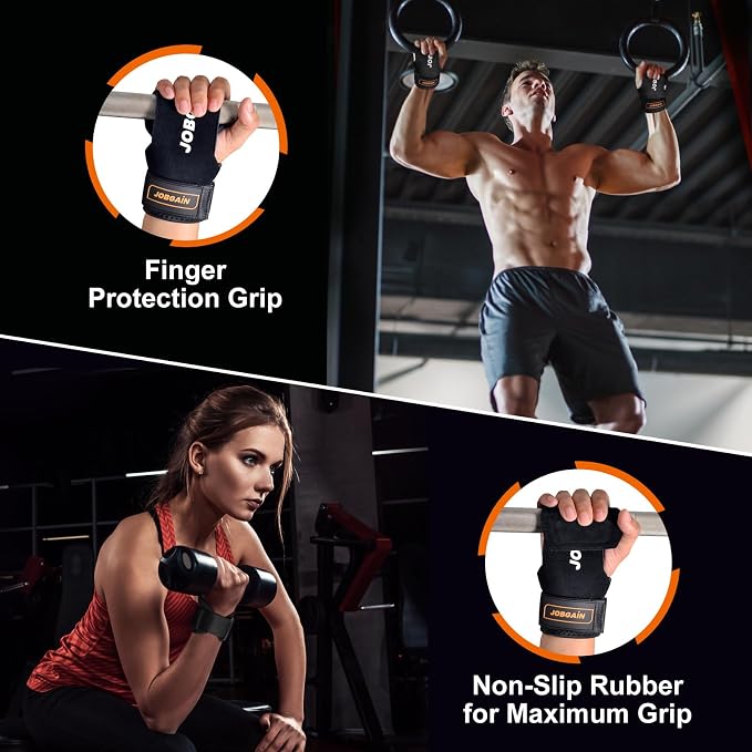 Weight Lifting Wrist Strap for Men & Women, 1 Pair | Double Layer Leather, For Deadlift and Powerlifting, Adjustable Neoprene Padded Wrist Wraps
